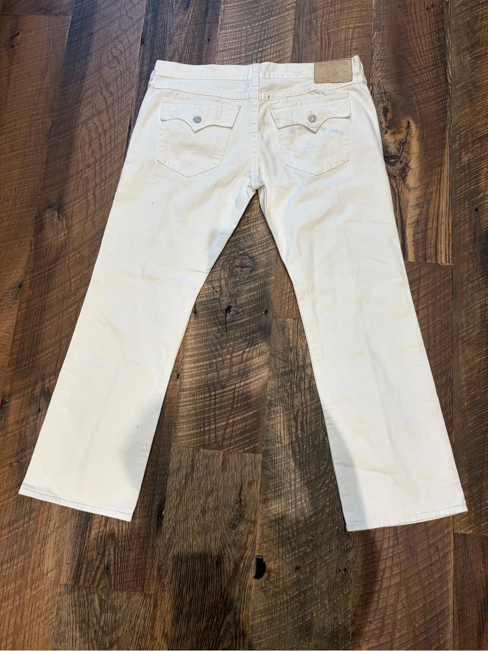 Vintage True Religion Ricky White Jeans Men’s 42x32 Made in USA Straight Leg